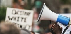 Students protesting white supremacy on campus